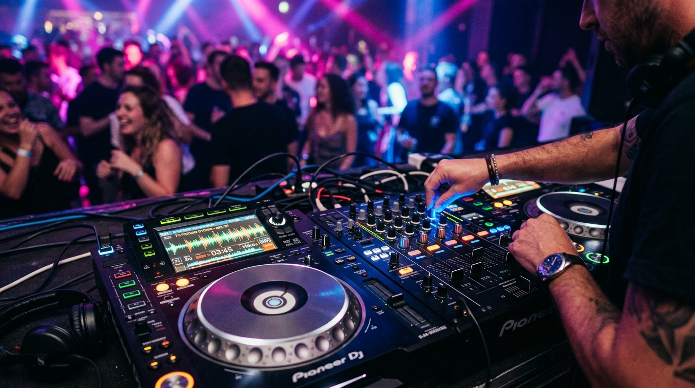 Professional DJ deck setup